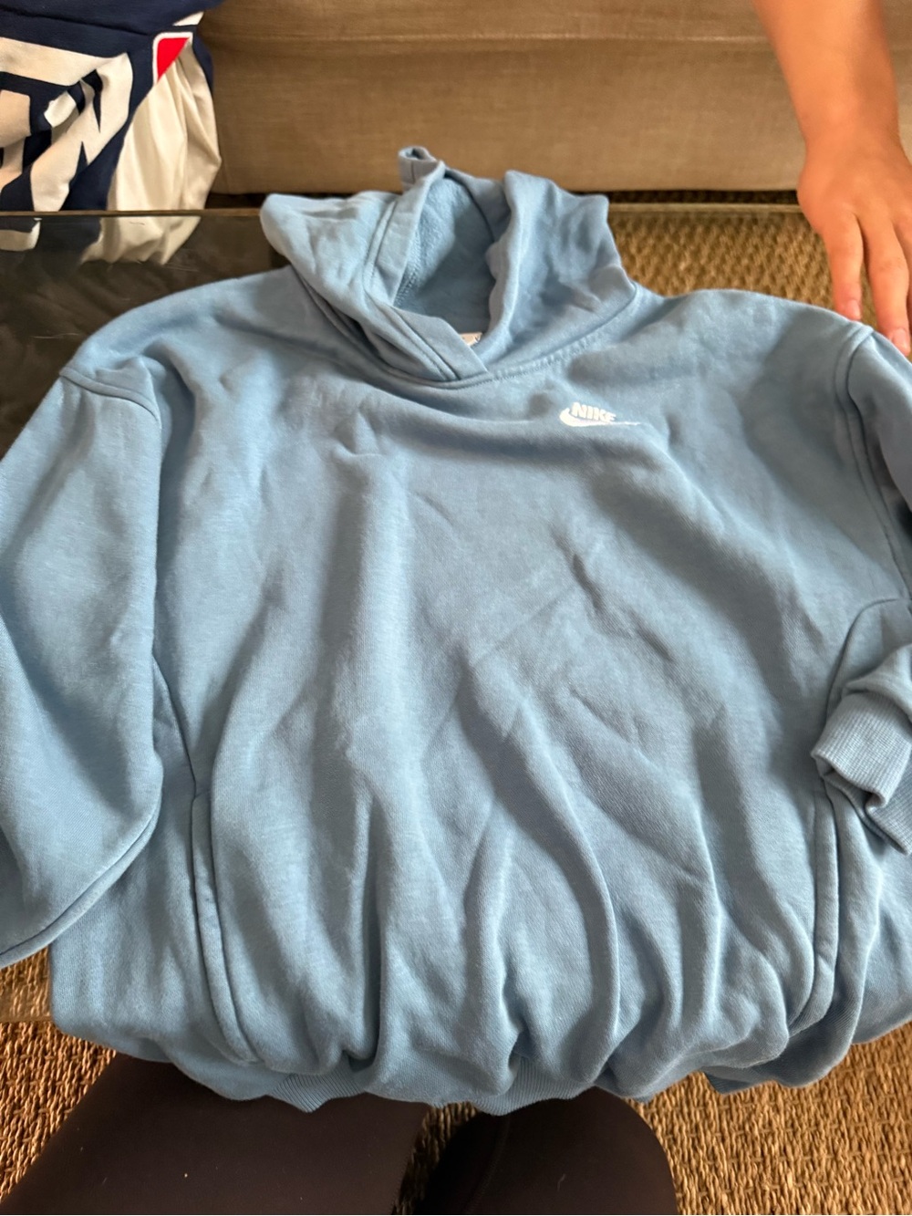 Nike Men's Light Blue Zip-Up Hoodie